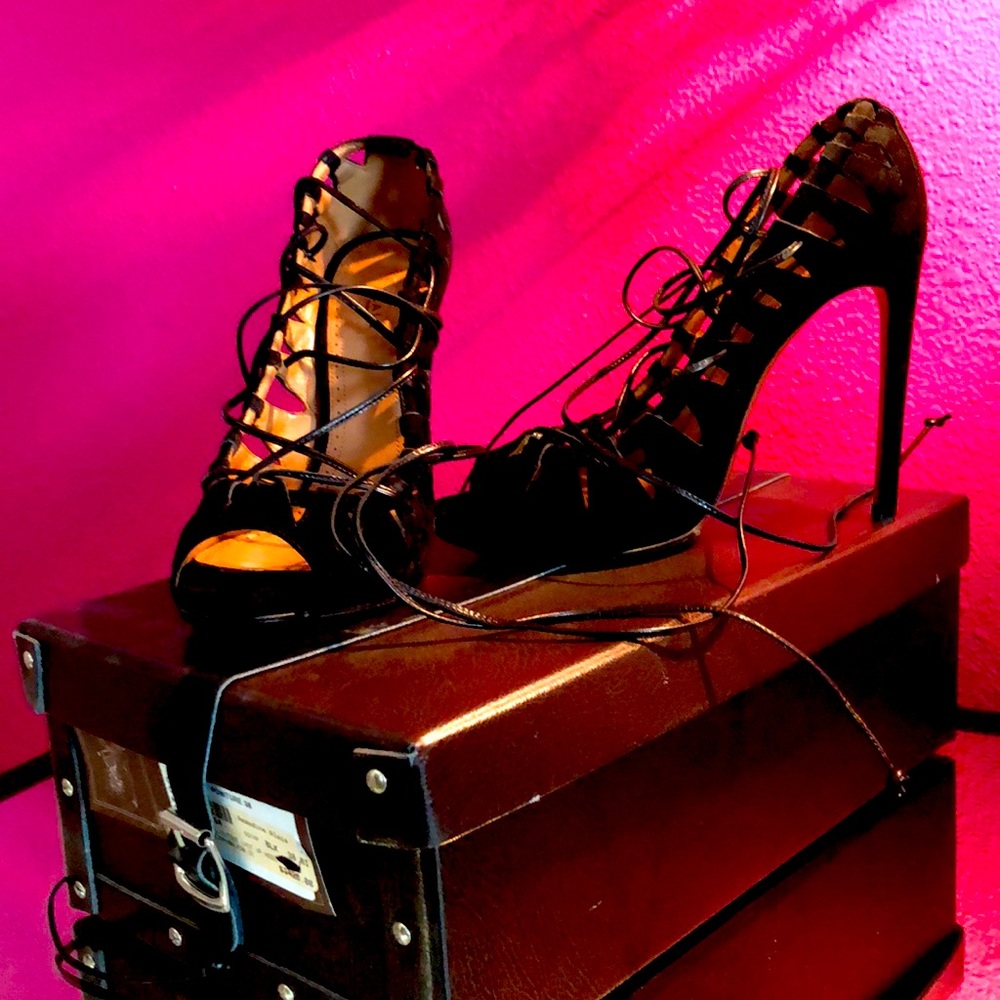 Alaïa cutout lace up heels